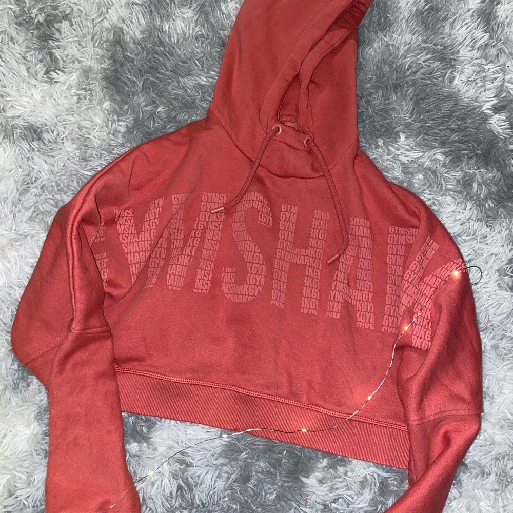 Gymshark Red Crop Top Hoodie